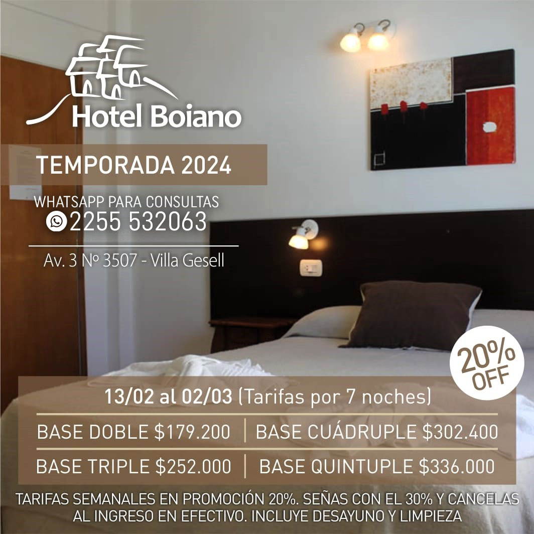Tarifas de Hotel Boiano