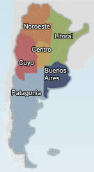 Mapa de Regiones Argentina