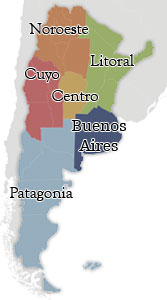 Mapa de Regiones Argentina