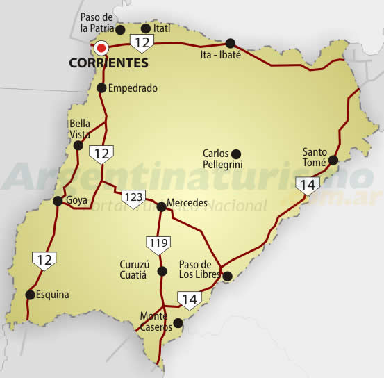 Mapa de Corrientes