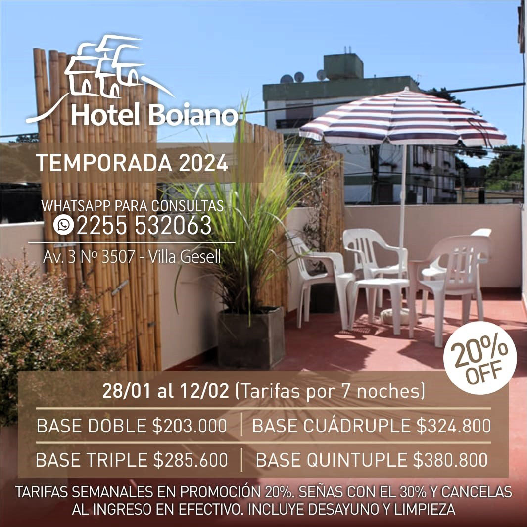 Tarifas de Hotel Boiano